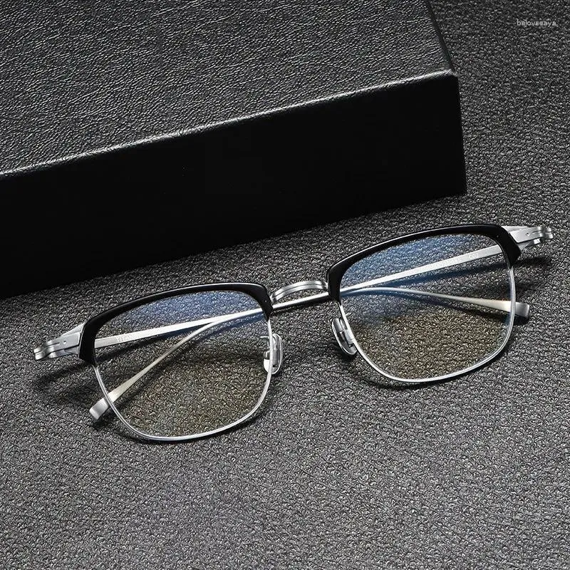 Sonnenbrillenrahmen Top-Qualität Designer handgefertigte Titan-Rezeptbrillen Männer Frauen Vintage große quadratische Brillen Brillen