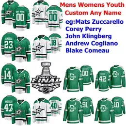 2020 Dallas Stars  Cup Final Hockey Jersey Corey Perry Jersey Justin Dowling Rhett Gardner Martin Hanzal Taylor Fedun Custom Stitched