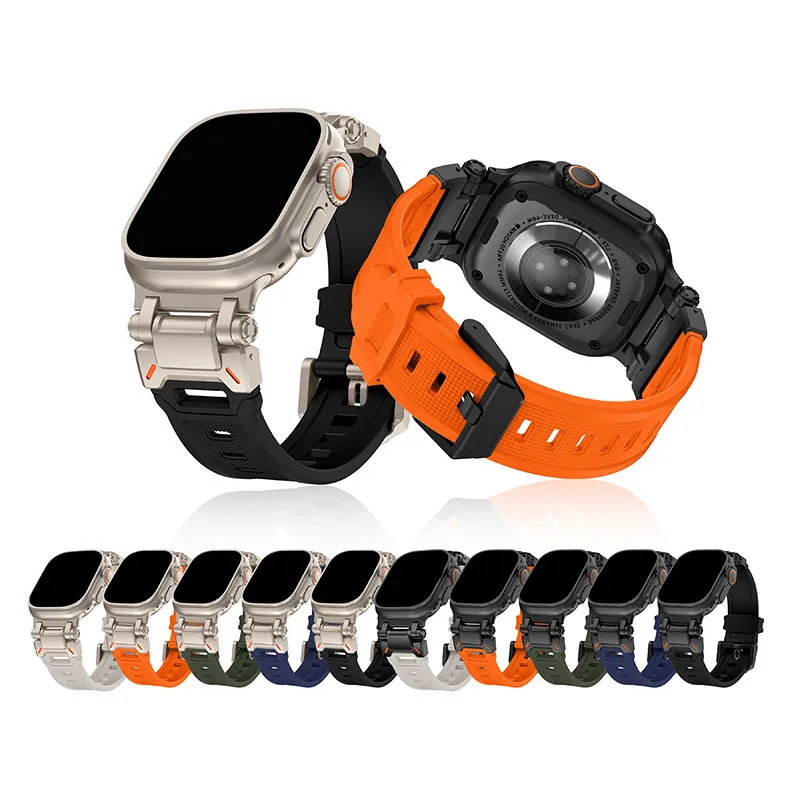 Rubber Sports Band Titanium Stainless Steel Connector  display picture 2
