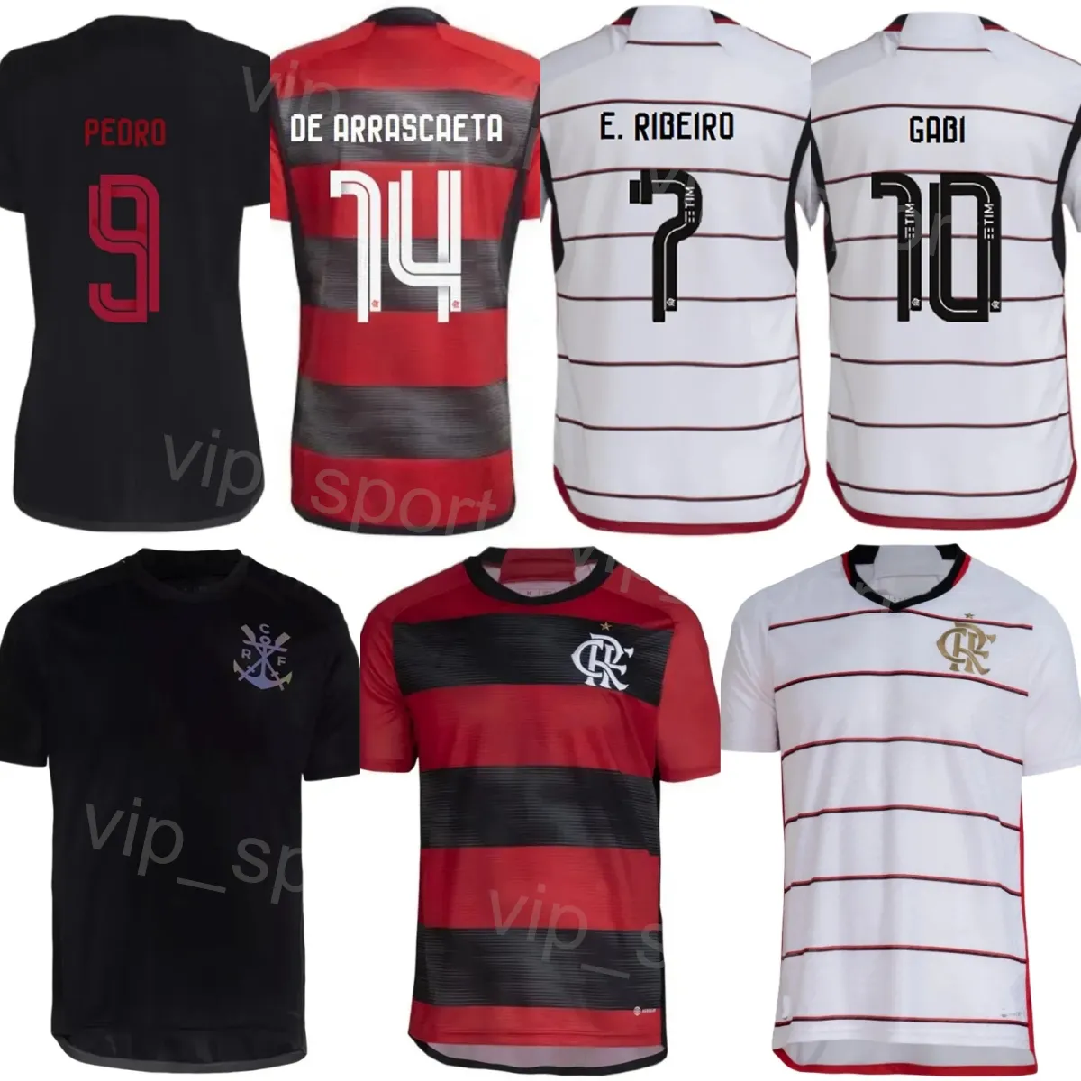 Club 23 24 CR Flamengo Soccer Jerseys Men's Team 10 GABRIEL 27 HENRIQUE 14  DE ARRASCAETA RIBEIRO PEDRO 20 GERSON 16 LUIS LUCAS 29 HUGO Football 