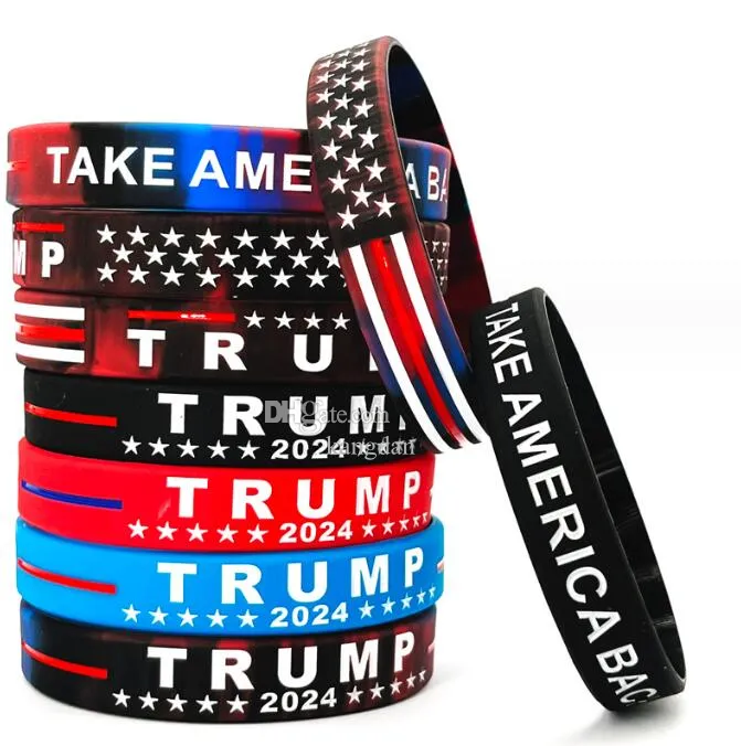 Trump 2024 Silicone Bracelet 2024 President election campaign Wristband Party Favor Wrist Strap band