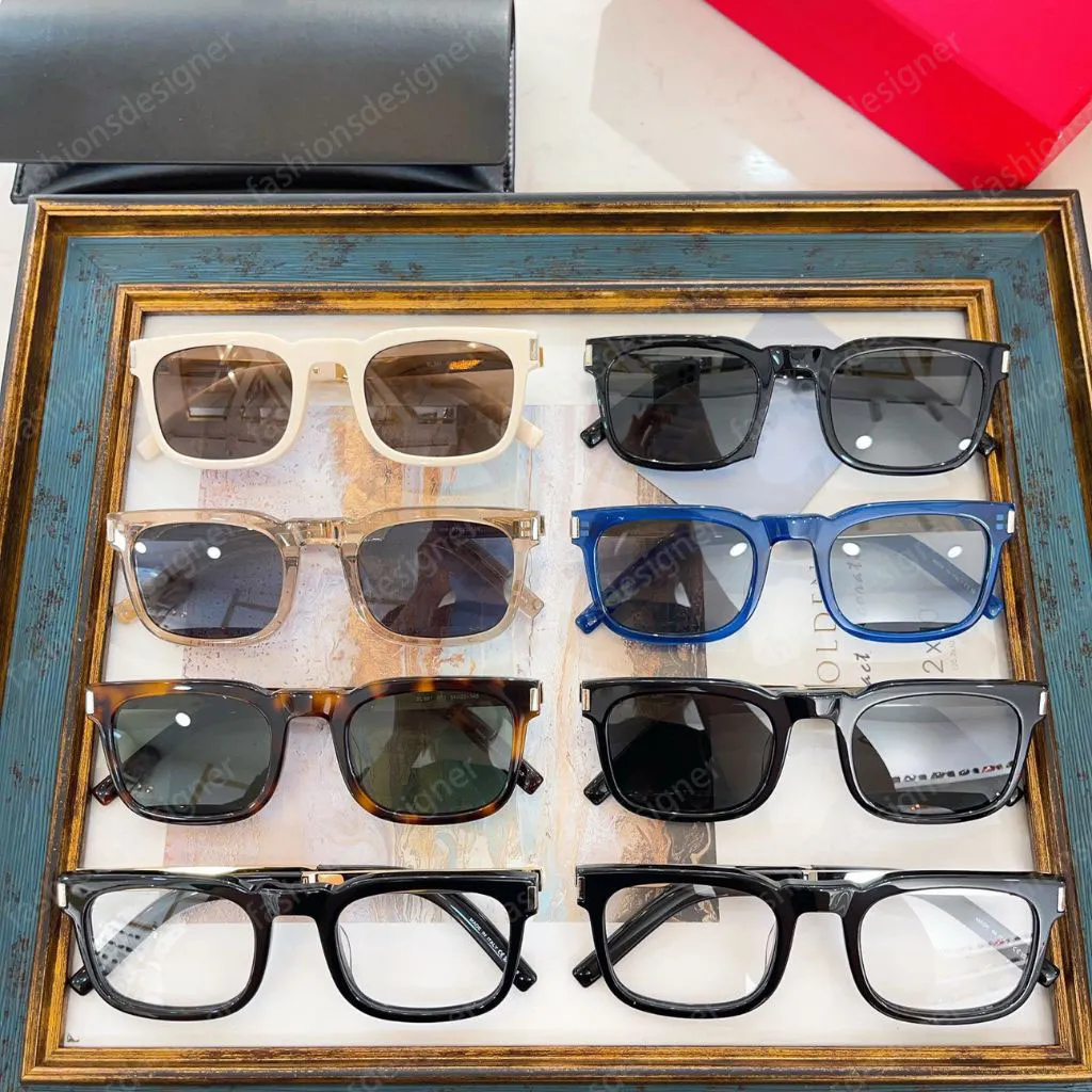 Mens designer sunglasses sun glasses men Square metal and acetate frame 1:1 model SL581 Luxurious classic fashion goggles with box sunglasses for women