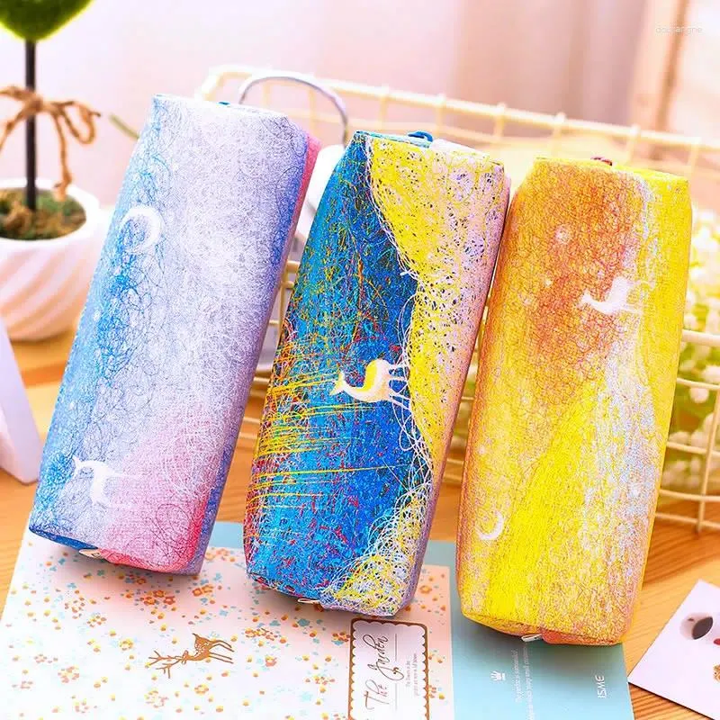 Kawaii Art Milu Deer School Pencil Case Simple Creative Pen Bag Sweet Stationery Supplies Pens Gifts