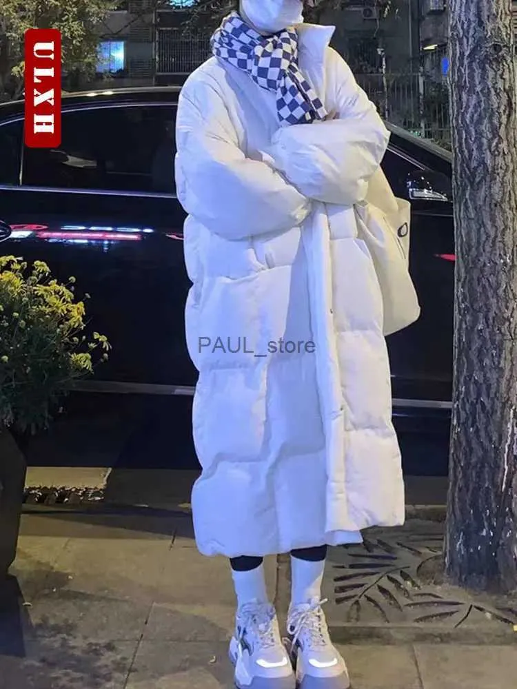 Dames Donsparka's Elegante lange parka's voor dames Herfst Winter 2023 Nieuwe Koreaanse mode Dikker warme jassen Dames Streetwear Zoete oversized jassenL231215