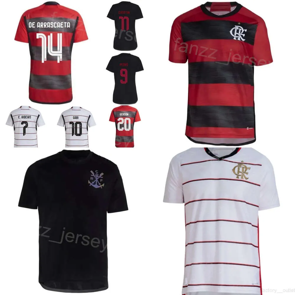 Män 23-24 Soccer Cr Flamengo 6 Ayrton Lucas Jerseys Club Team 29 Victor Hugo 4 Leo Pereira 14 Giorgian de Arrascaeta 10 Gabriel Barbosa Fotbollsskjorta Kits uniform