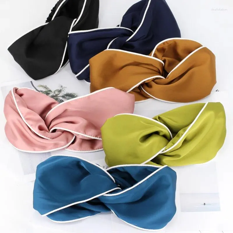 6 pièces 2023 bandeaux élastiques bohème torsadé croix solide Turban filles bandeaux bandeau sport cheveux accessoires pour femmes