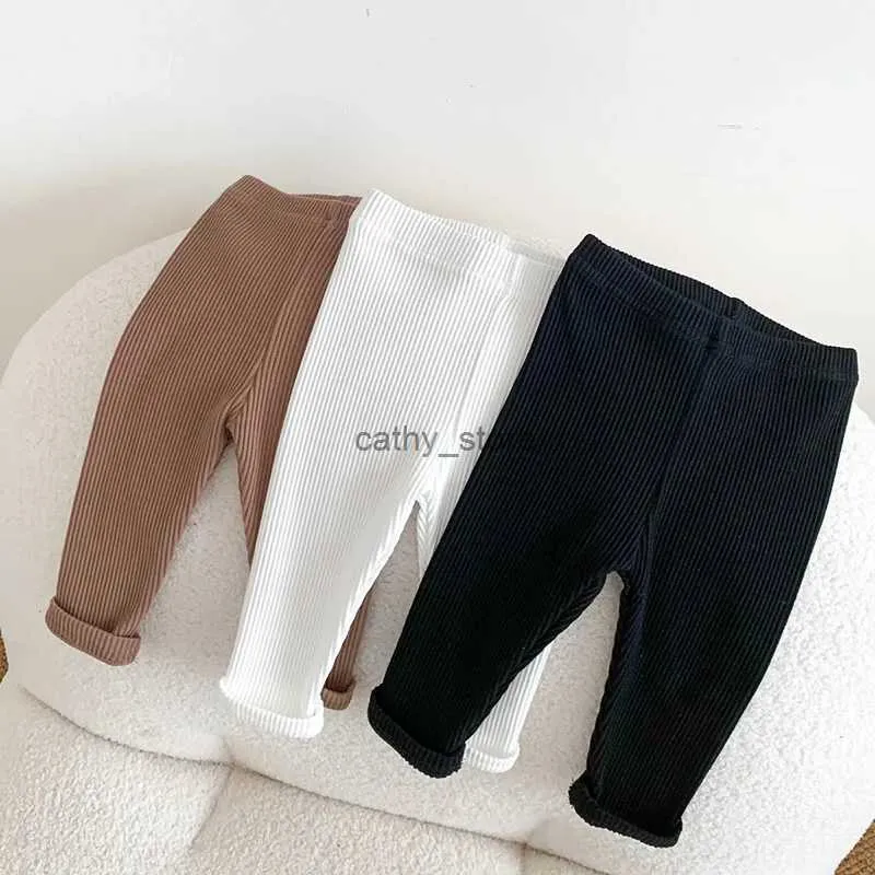 Overalls Korean Style 0-24M Newborn Baby Boys Girls Trousers Solid Color Cotton Infant Baby Boys Girls Leggings For Spring AutumnL231114