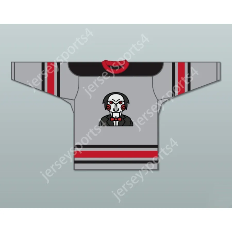 Custom JIGSAW 9 SAW GRAY HOCKEY JERSEY NEW Top Stitched S-M-L-XL-XXL-3XL-4XL-5XL-6XL