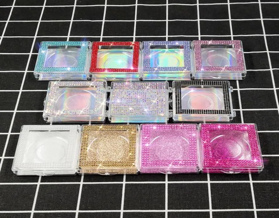 3D Mink Eyelash Diamond Package Boxes False Eyelashes Square Packaging Empty Eyelash Box Case Lashes Box Packaging 32styles5163247