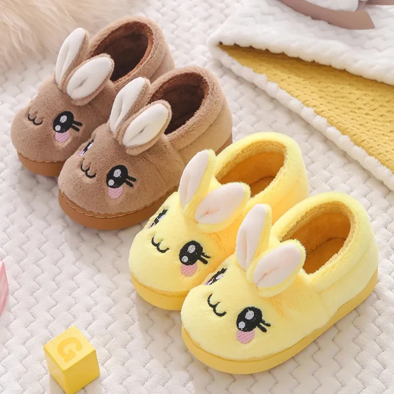 Slipper Baby Toddler Slippers Winter Kids Cartoon Rabbit Cotton Shoes For Boys Girls Fluffy Children's Indoor Home Slippers 231215