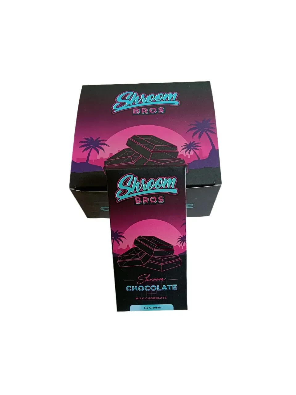 vente en gros boîtes d'emballage de barre de chocolat aux champignons Shroom Bros 3.5G avec 15 grilles moule à chocolat compatible 10 paquets de boîtes principales