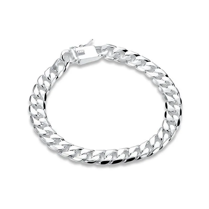 8 mm Seitenkette, Handkette – männliches Geldarmband mit Sterlingsilber; Herren- und Damenarmband aus 925er Silber SPB227257k