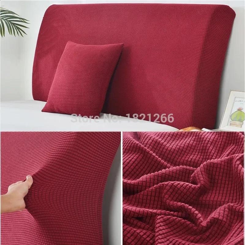 Colcha europea elástica para cabecera, funda protectora de Color sólido para cabecera de cama, cubierta trasera protectora contra el polvo para decoración de cama 231214