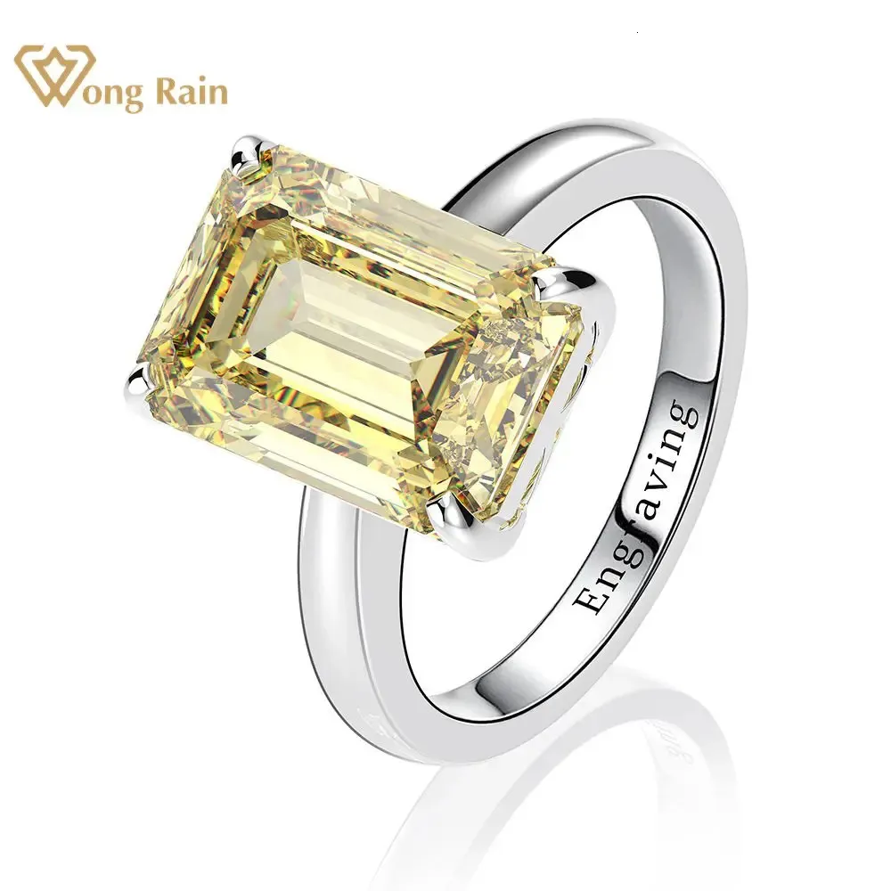 Bröllopsringar Wong Rain Classic 100% 925 Sterling Silver Created Gemstone Wedding Engagement Diamonds Ring Fine Jewelry Wholesale 231214