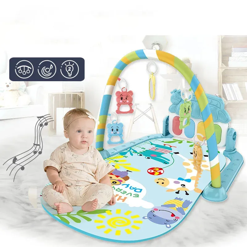 Kitchens Play Food Baby Fitness Stand Toys Music Foot Piano born Crawling Pad 231215