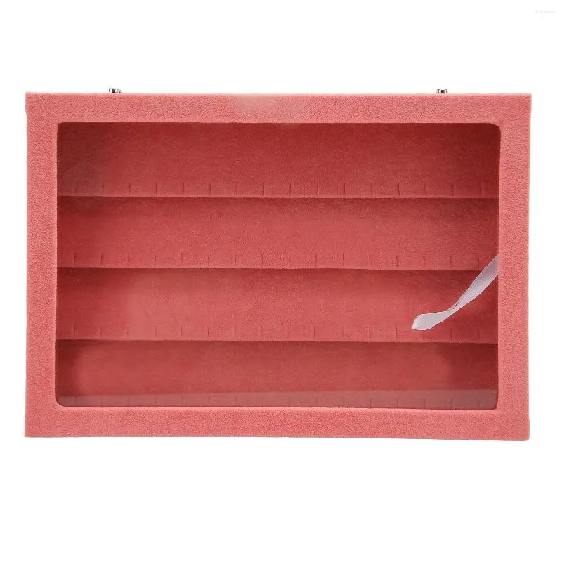 Jewelry Pouches Coin Display Case Large Capacity Dustproof Solidwood Glass Window Widely Used Pin For Collection