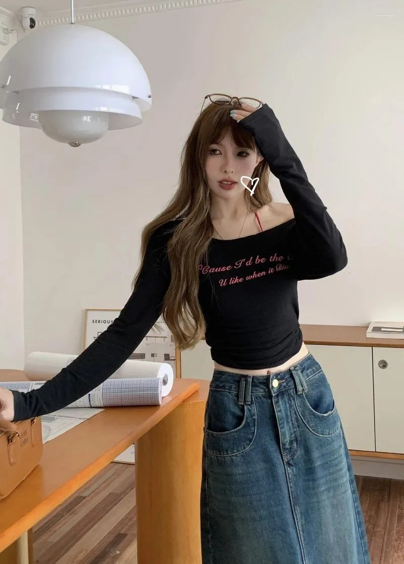 グッドグリーフ DENIM LONG SK with Chain Denim Zip Narrow Skirt | GU US
