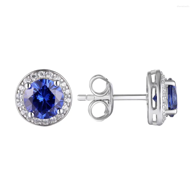 Boucles d'oreilles GZ ZONGFA Original 925 en argent Sterling pour les femmes rondes 6mm créé Tanzanite 3ct pierres précieuses bijoux fins