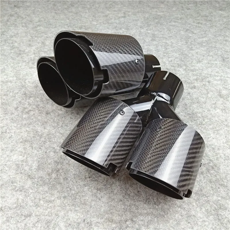 Y Model Glossy Grilled Black Exhaust Pipes Fit for all cars Stainless Steel Muffler tailpipe Length 240 mm