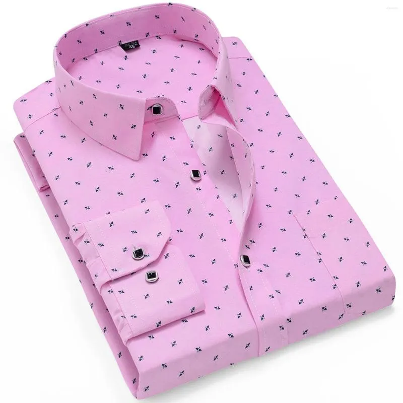 Men's Dress Shirts Business Bright Color Lapel Shirt All With Front Pocket Design For Working Outfit