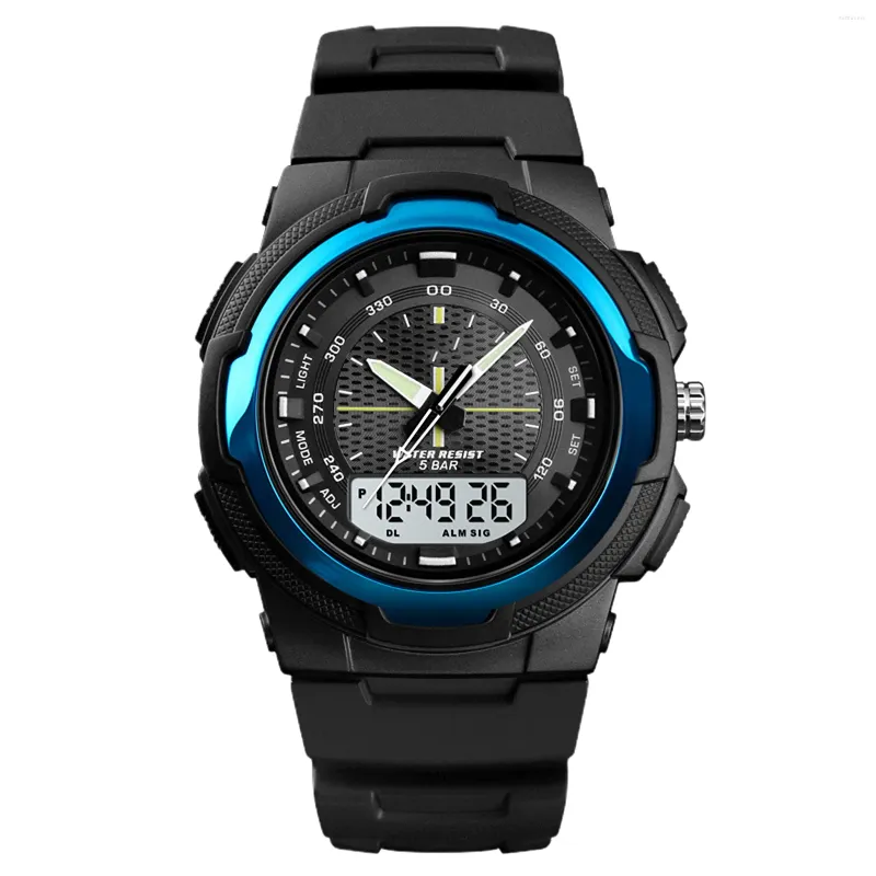 Armbanduhren Herren-Sportuhr mit drei Uhrzeiten, rundem Bildschirm und verstellbarem Armband, Geschenk für Freunde und Freundinnen