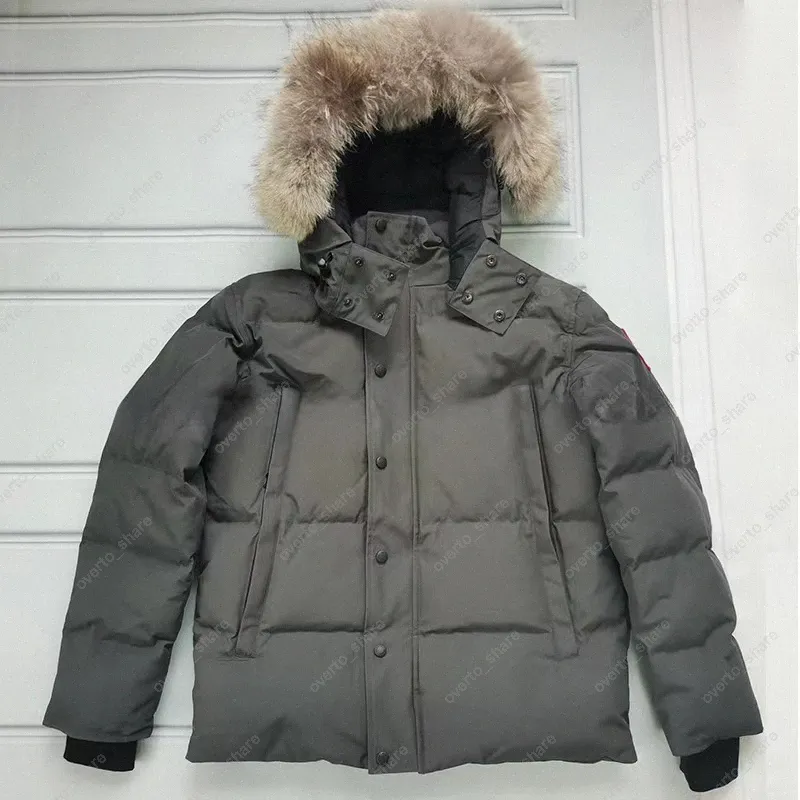 Designer Heren down parka thich canada winter warm hooded uitloper jassen Bont Mode parka rits jas S-2XL O5cd #