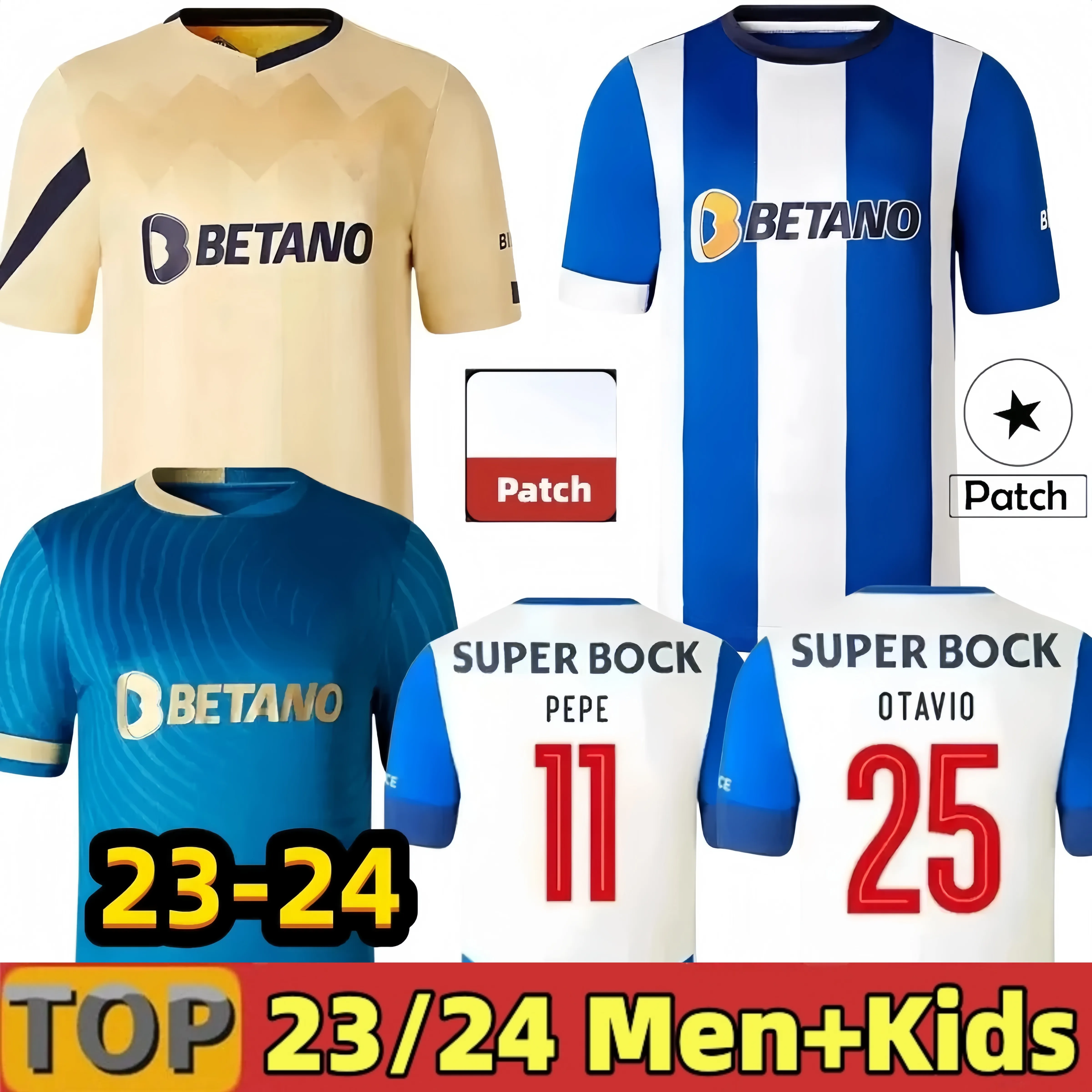 4XL 23 24 FC Portos Futebol Jerseys CAMPEOES PEPE SERGIO OLIVEIRA MEHDI LUIS DIAZ MATHEUS Treinamento Fãs Jogador Versão 2023 2024 Camisas de Futebol Kids Kits