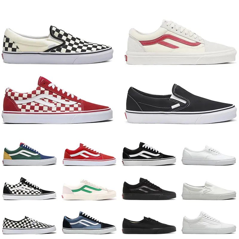 Vans Old Skool Shoe Designer Leisure Skateboarding Shoes Black And White Mens Running Shoes【code ：L】Womens Fashion Outdoor Flat Shoes