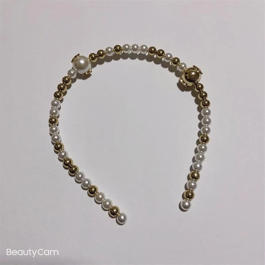 Party Gifts Fashion Hand-Made Golden Pearl Headband Hair Band Hairn Pin For Ladies Favorite Delicate HeadDress Accessories220h