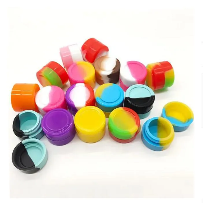 Silicone Container 2ML Non-stick Round Mini Jars Food Grade Rubber Dab Tool Storage Box Oil Holder Small Wax Container