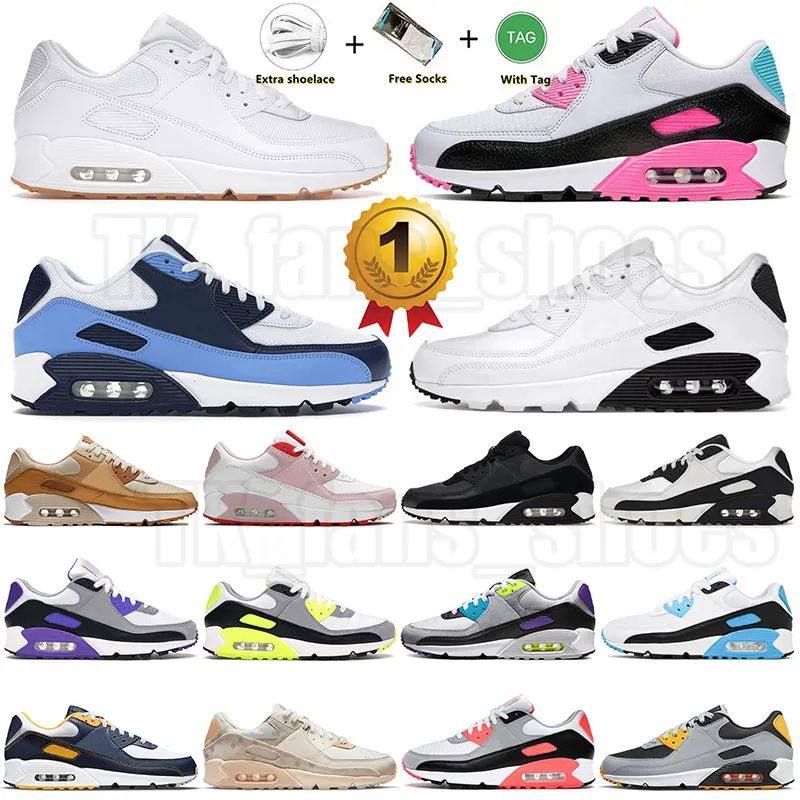 nike air max 90 airmax off white Scarpe da corsa con cuscino da jogging all'aperto per uomo Donna Scarpe da ginnastica blu segnale pietra fossile