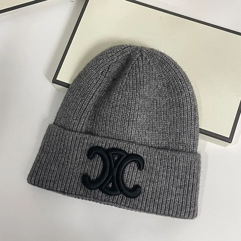 Luxury CEL knitted hat winter Knitted Big Brand Designer Beanie skull Caps Stacked Baotou Letter Ribbed Woolen Hat