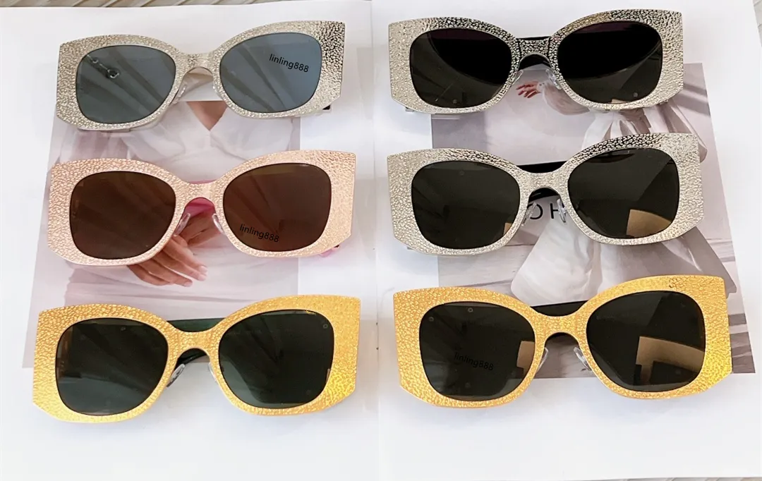男性と女性のための最高品質の夏のサングラス大規模なフレームSLM242スタイルアンチウルトラビオレットレトロプレート楕円形のフルフレームファッション眼鏡ランダムボックス