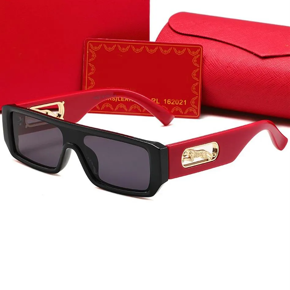 occhiali da sole rettangolari con montatura Designer Donna Tonalità Rosso Nero Simbolo Occhiali da vista Uomo Moda mare UV400 Spettacolo Glamour Valentine Gif2656