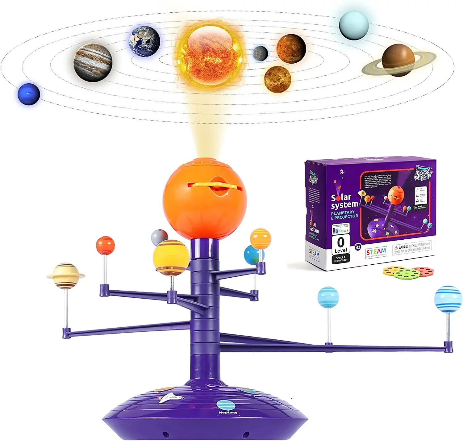 Jogos de Novidade O Modelo Planetário do Sistema Solar Gira Oito Planetas Projeção Aparelho Astronômico 3D para Ensinar Crianças Brinquedos de Haste Científica 231215