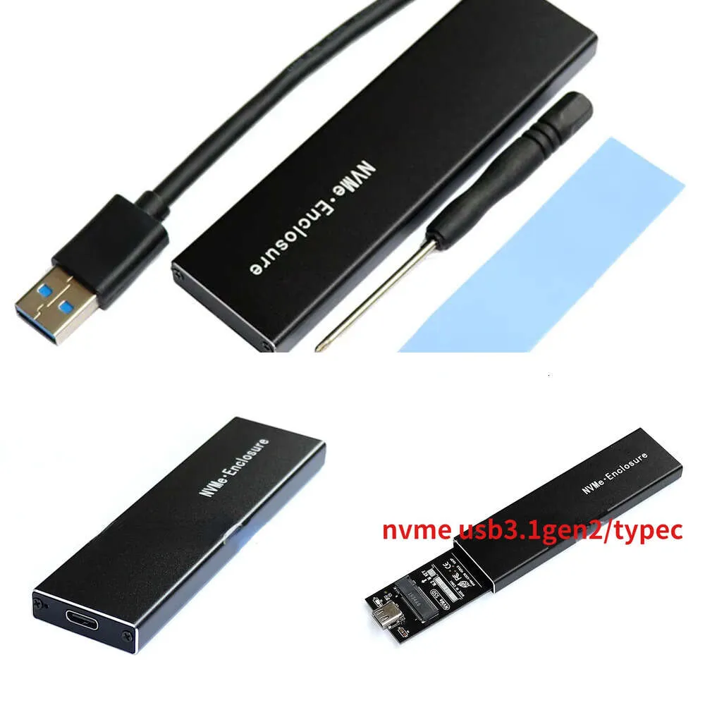 Novos adaptadores para laptop carregadores M2 SSD Case nvme para usb3.1gen2/typecC 3.1 SSD Disk Case 10Gbps M.2 NVME NGFF SATA M/B Key Caixa de gabinete de disco rígido externo