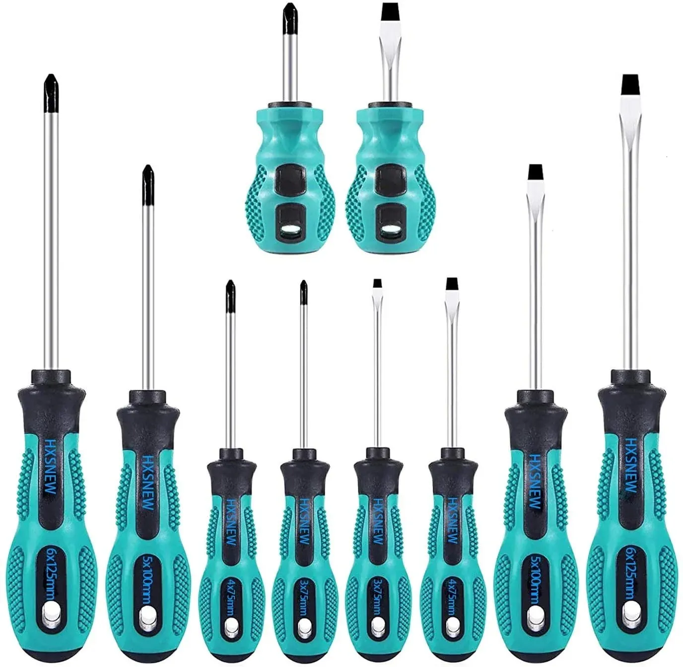 10-Piece Phillips and Slotted Screwdriver Set with PP Handle for ...