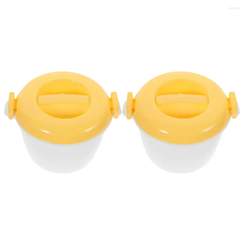 Dinnerware 2 Pcs Home Rice Cooker Microwave Cookware Hair Steamer Big Eater Containers For Pp Portable Plastic Cooking Utensils