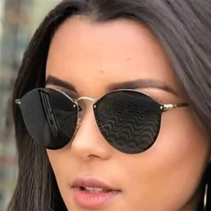 Ny 2019 Fashion Blaze Solglasögon Män Kvinnor Brand Designers Eyewear Round Sun Glasses Band 35B1 Manlig kvinna med Box Case245J