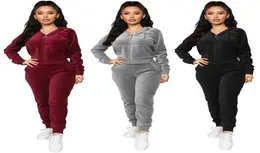 Women Velvet Tracksuit Women Sweatsuits Woman Clothes Two Pieces Sets Workout Outfits Woman Designerss Clothes Sport Outwear Casua5850933