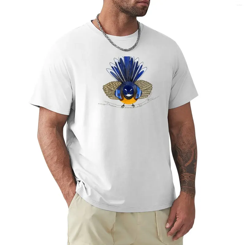 Herenpolo's Fantail Bird T-shirt Korte zwarte T-shirt Anime Herenkleding