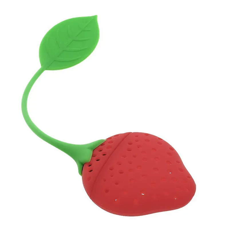 Strawberry Shape Food Grade Silicone Tea Infuser Strainer Filter Silica Gel Tea Bag Tea Filter Teas Tools Cup Hanger