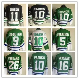 Custom men youth CCM Retro Hartford''Whalers''10 Ron FRANCIS Hockey Jersey 9 GORDIE HOWE 1 LIUT 11 DINEEN 15 TIPPETT 16 VERBEEK White Vintage Stitched
