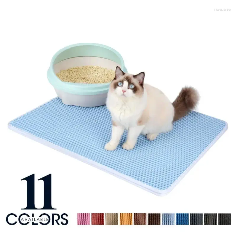 Lits pour chats couleur tapis de litière Double couche maison de chat lit pour animaux de compagnie pour chats tampons antidérapants propre lavable maison animaux accessoires imperméable