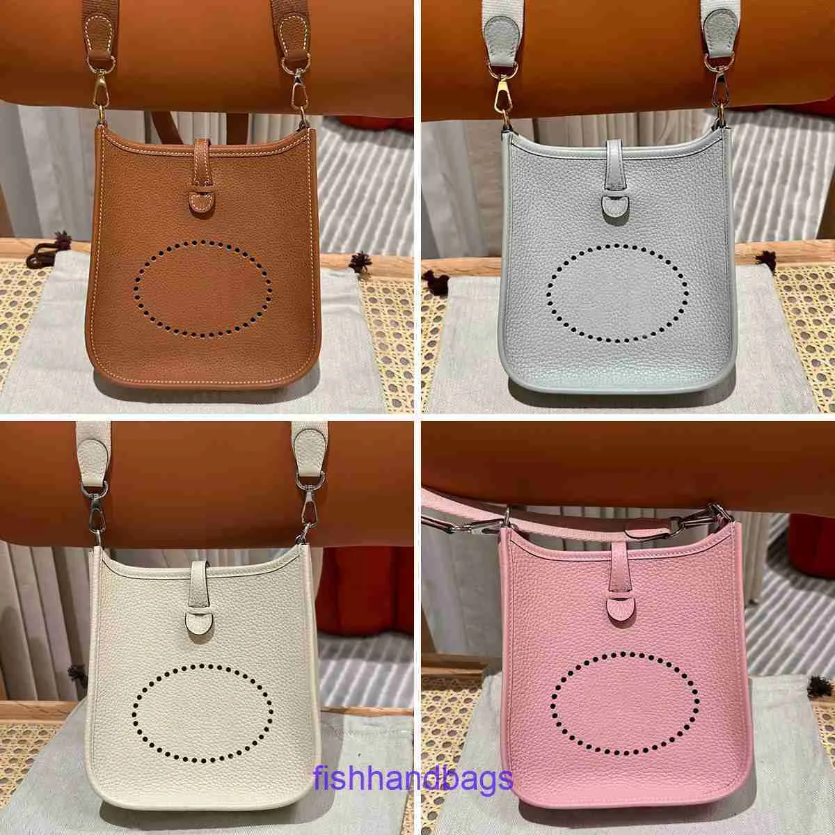 Hremmss Evelllins'in Klasik Tasarımcı Moda Çantası Yüksek Uçlu El Yapımı Balmumu İplik Çanta Üst Katman Cowhide Tek omuz Crossbody Small Real Logo