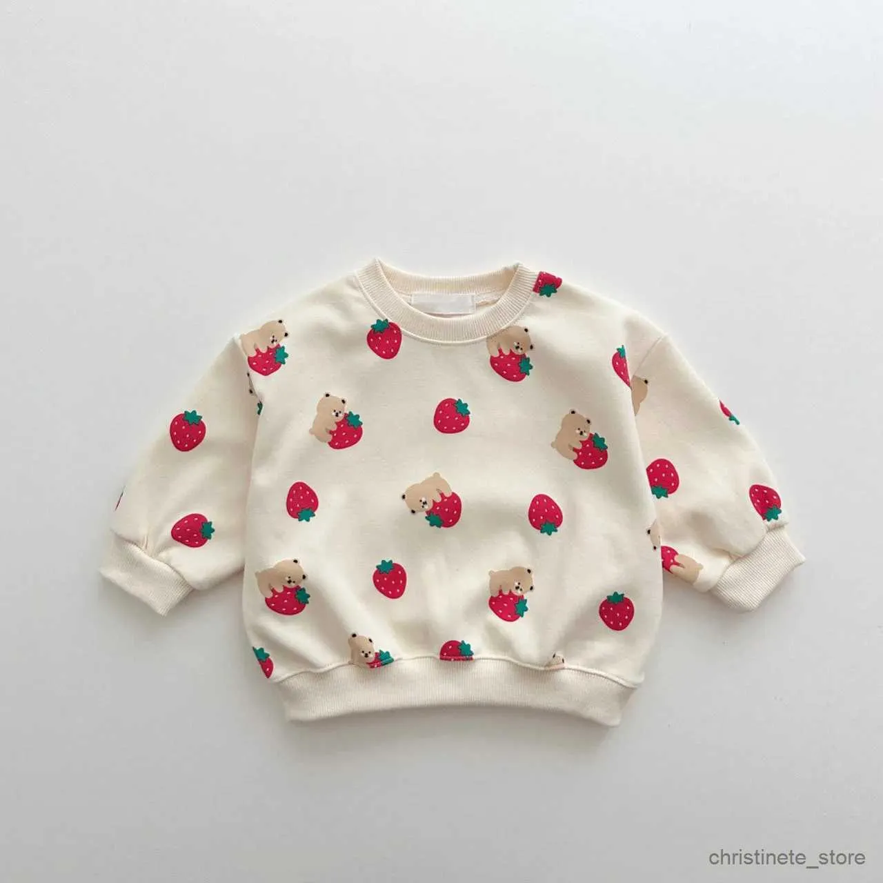 Ensembles de vêtements Printemps Automne Mignon Ensemble Bébé Filles Mode Strberries Pull Tops + Pantalon De Survêtement En Coton Garçons Lâche Survêtement De Haute Qualité R231215