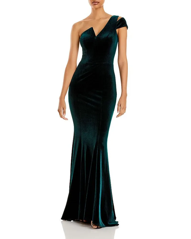 Green Velvet Mermaid Velvet Prom Dresses With One... From Dyy_dress88,  $81.93 | DHgate.Com