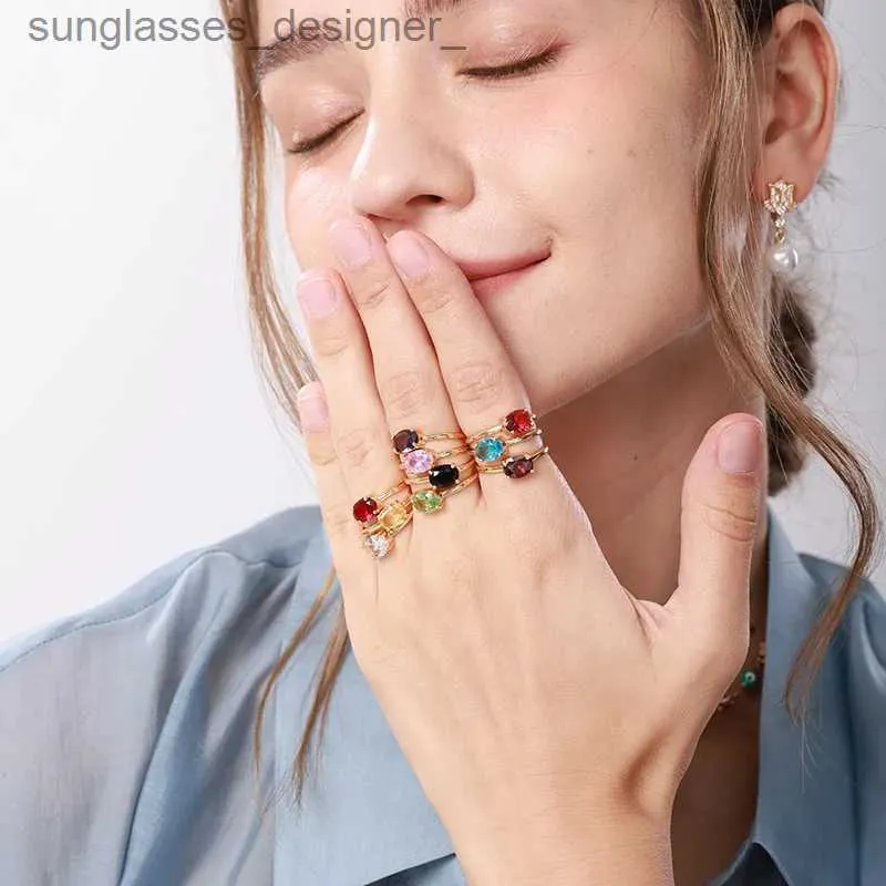Solitaire Ring Elegant Birthstone Rings For Women Stainless Steel