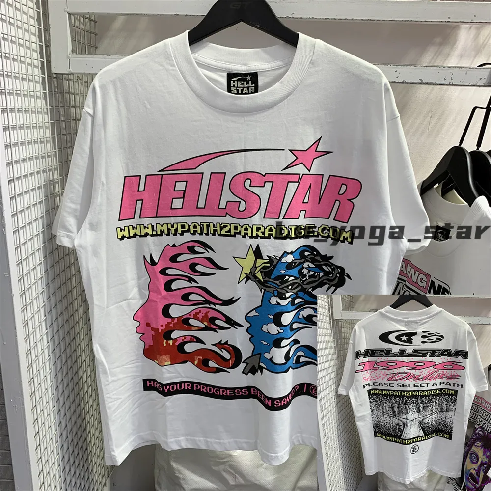 T-shirts pour hommes Streetwear Hellstar Y2K Chemise Hommes Hip Hop Rétro Graphique Imprimé Coton Col Rond T-shirt Surdimensionné Harajuku Tops Gothiques