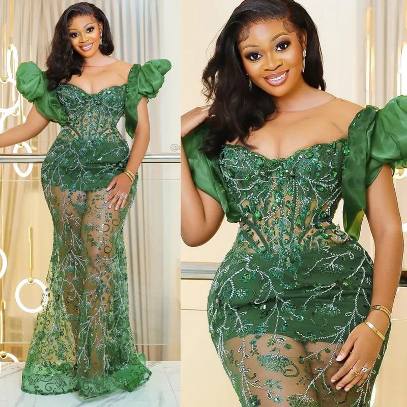 Shine Emerald Green Evening Dress with Lace-up Back and Beaded Cap Sleeves  for African Black Girls Birthday Party Gala Prom Gown from Dhgate Prom  Dresses - price 591.49